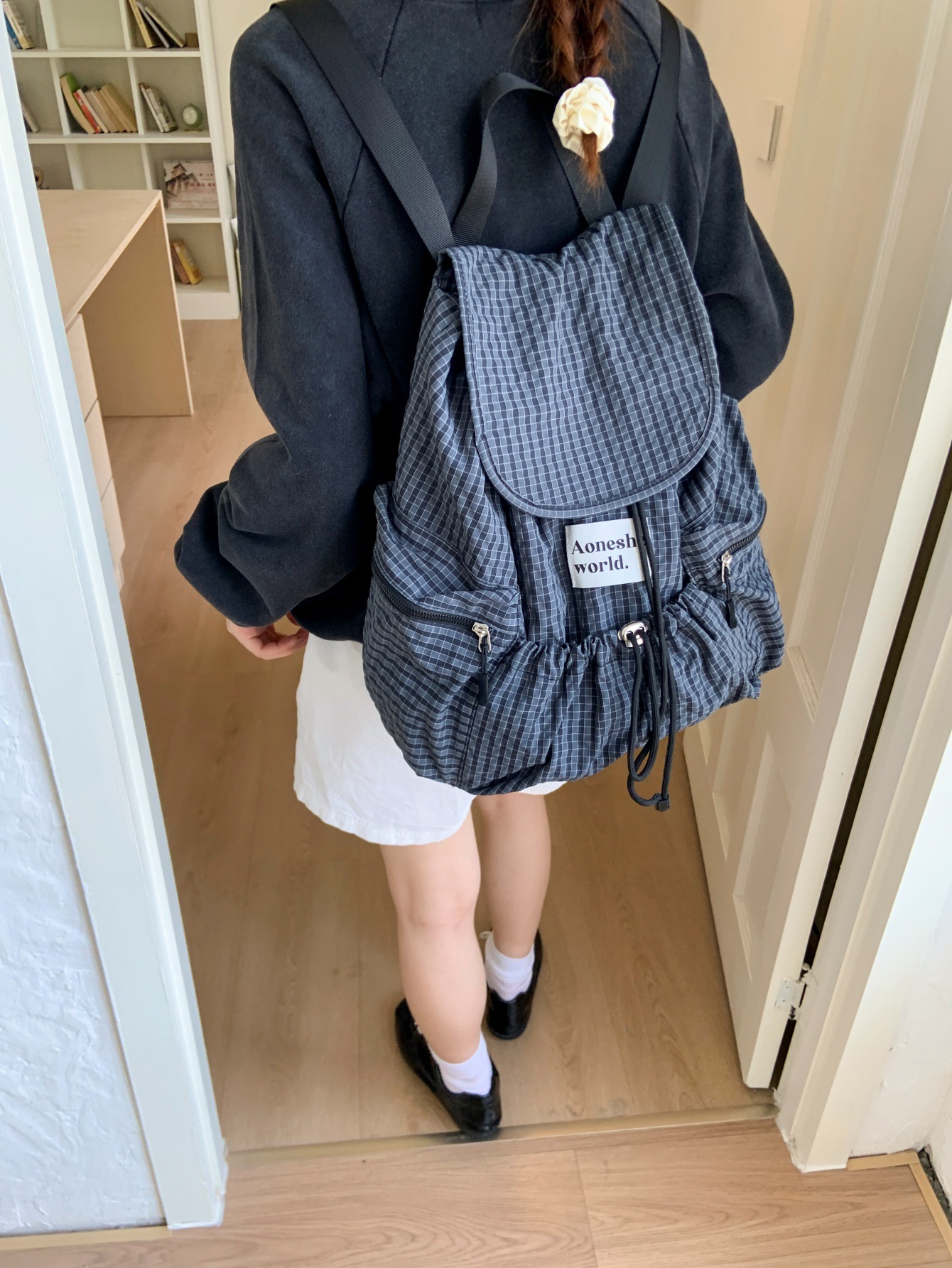 Cross-Border New Plaid Backpack Design, Casual Large-Capacity Travel Bag, Lightweight Backpack, Korean Style Backpack, Versatile