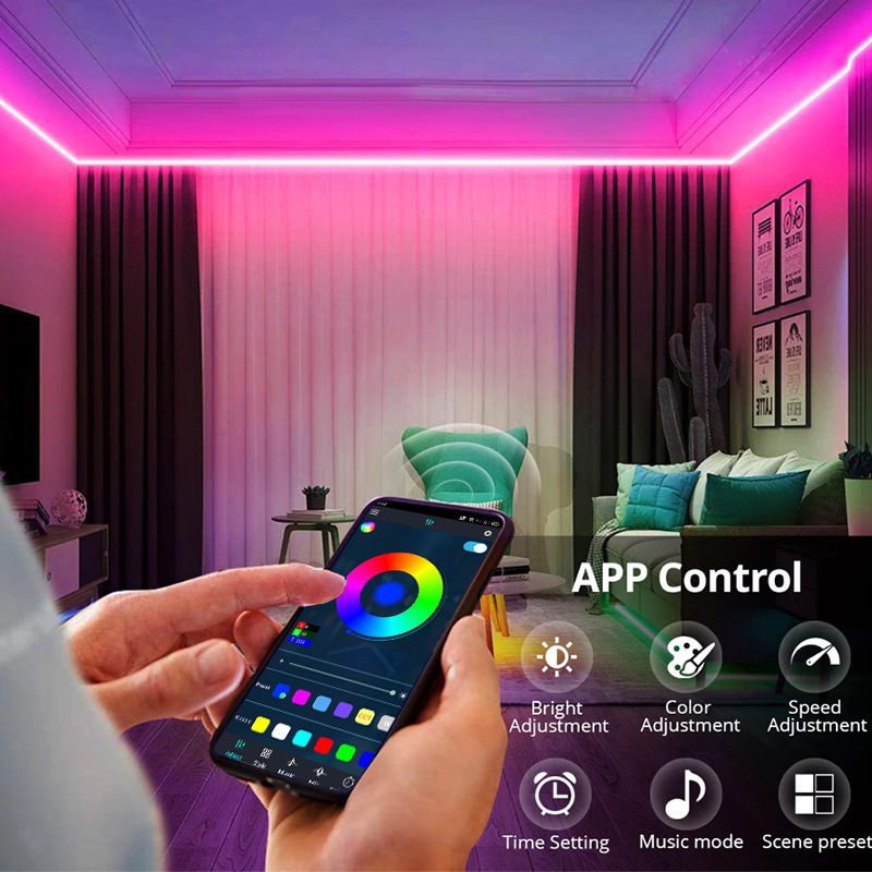 宝蓮灯app2.4g無線周波数bluetooth音声制御5050幻彩ws 2811 12vフルカラーrgbライトセット|undefined