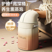 青色家用pvc护膝保温泡脚桶成人加高款折叠式熏蒸足浴盆泡脚盆
