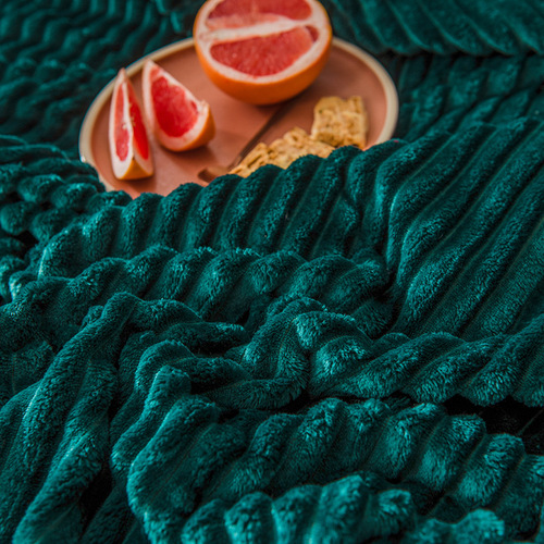 Flannel Blanket Office Nap Blanket Coral Fleece Small Blanket Cross-border Solid Color Striped Blanket Wholesale