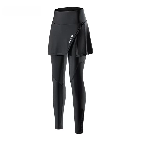 Wosawe Women's Cycling Culottes Road Bike Hip-Covering Slimming Look Cycling Pants Quick-Drying Breathable Anti-Exposure Long Culottes