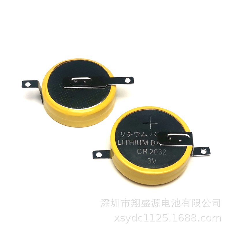 源头厂家CR2032串联两粒组180度贴片焊脚电池CR2032组合6V贴片电