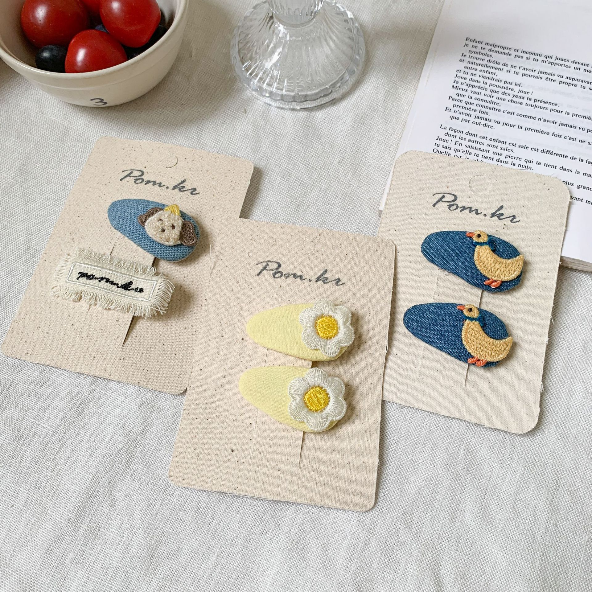 Caña de pera ropa para niños horquilla de dibujos animados para niñas 2025 nuevo estilo tela para niños flequillo clip BB bebé horquilla para bebés accesorios para el cabello