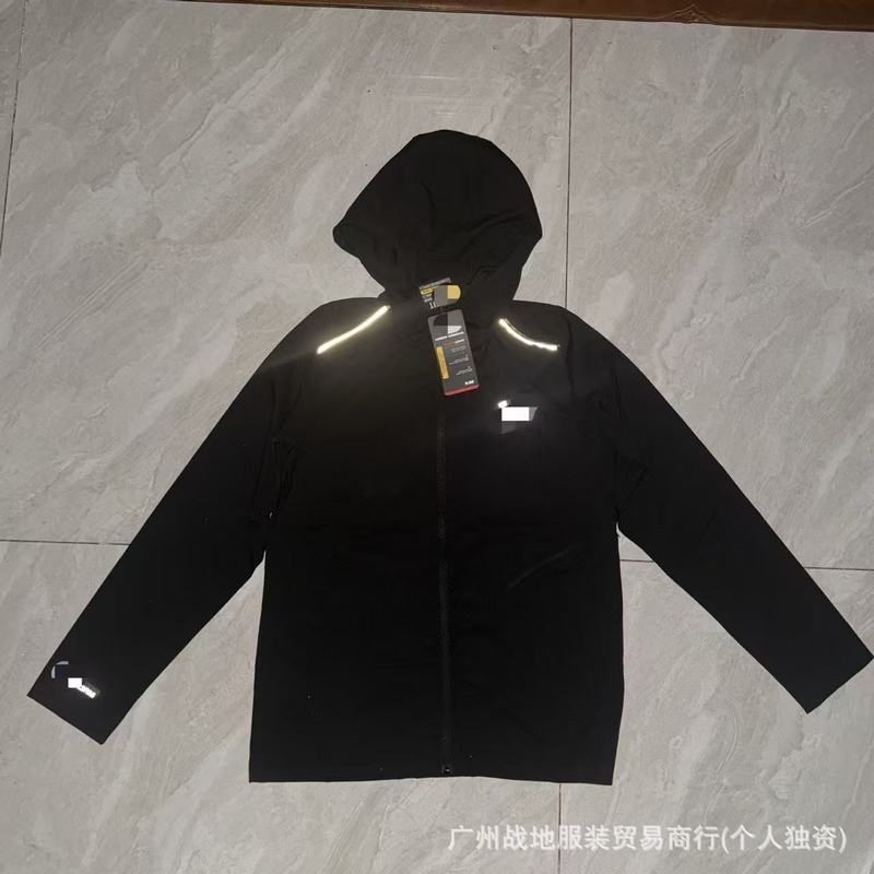 跨境冰丝运动外套男士春秋季防晒薄款防风连帽速干透气拉链外套潮|undefined