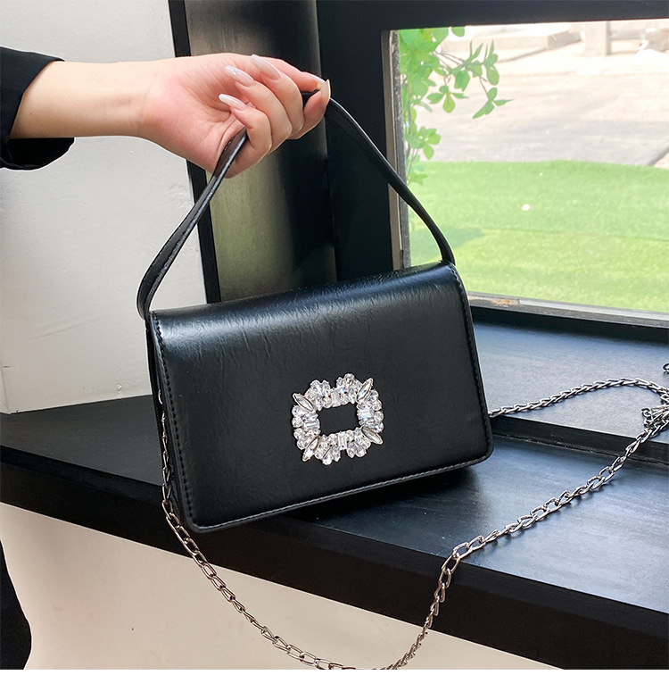 2023 Borsa a tracolla a tracolla con diamante appiccicoso versatile di nuova moda Borsa a tracolla da donna piccola borsa quadrata Produttore Borse da donna all'ingrosso_voghion.com