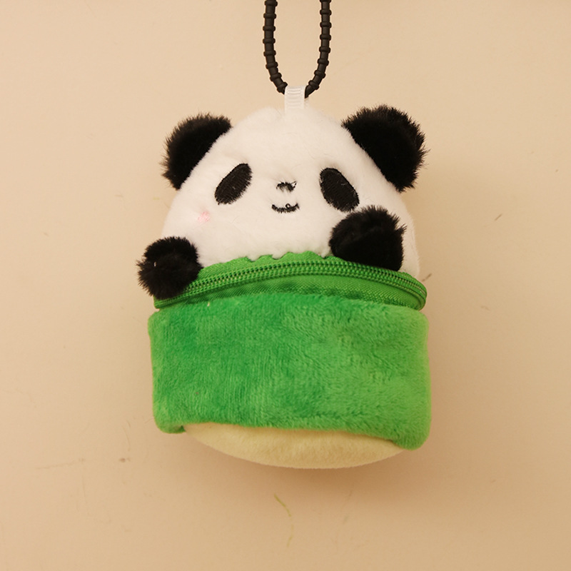 Muñeca de panda de tubo de bambú, monedero de muñeca de trapo, juguete de felpa de simulación en blanco y negro, regalo conmemorativo promocional de Sichuan