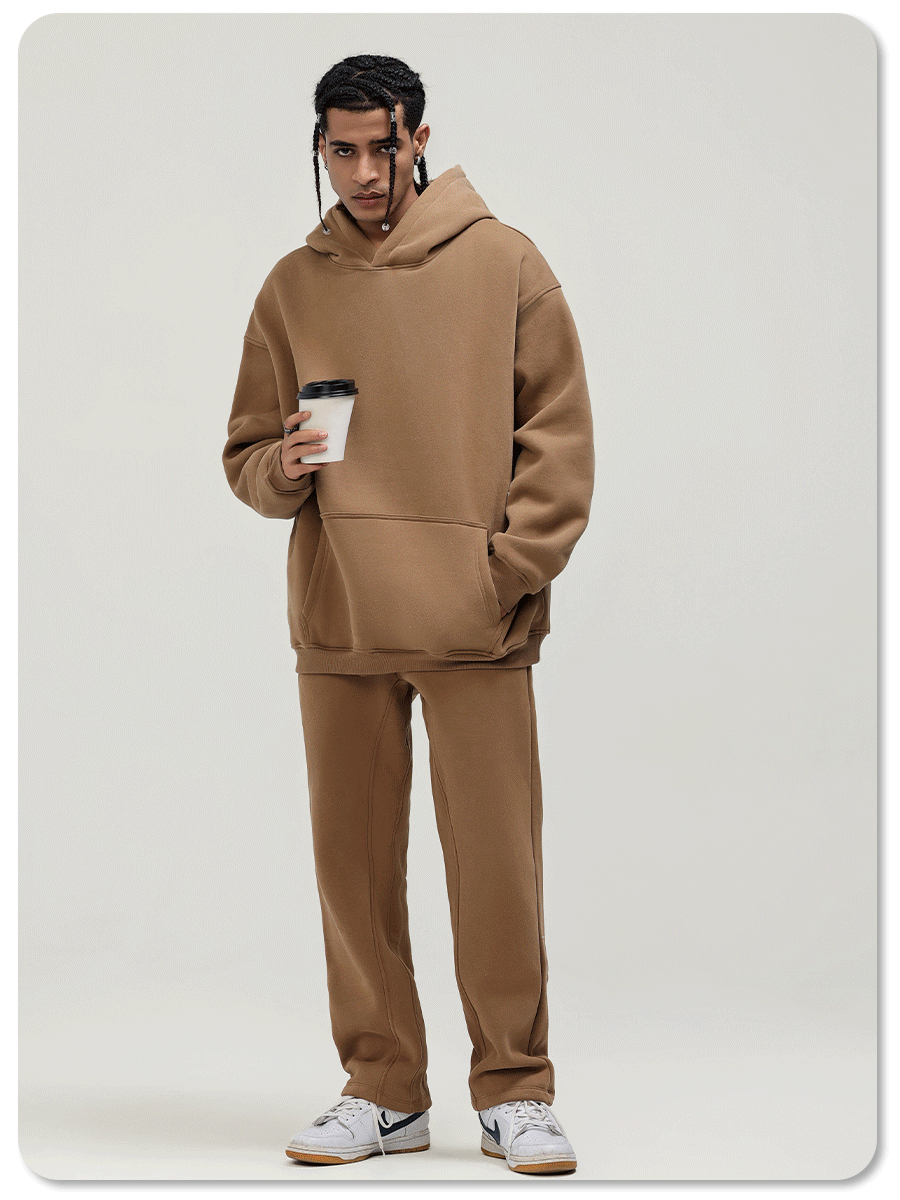 595g Weight Long Sleeve Sleeve Length Pullovers Placket Type Regular Sleeve Sleeve Type Polyester Fabric Type Regular Top Length Hoodie Tops Type Casual Occasion Hooded Neckline Loose Fit Type Solid Color Pattern Winter Season Men's Gender Casual, Preppy Style, Simple Style Style Wholesale Men's Casual Preppy Style Simple Style Solid Color Long Sleeve Men's Hoodies 无