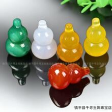 天然玛瑙小葫芦DIY项链挂件多色玉髓葫芦吊坠配饰厂家直销直播福