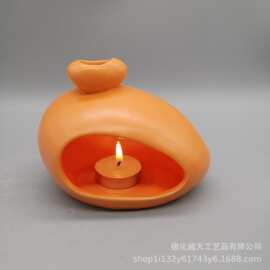 跨境热销新款POLO亚光色釉效果陶瓷燃烧火炉朝圣炉陶瓷亚光香薰炉