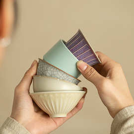 五大名窑主人杯套装套组陶瓷茶具茶杯品茗杯客杯高颜值节日礼盒装