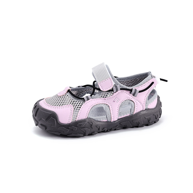 Sandálias de niñas verano 2026 nuevas zapatillas de niñas zapatillas de bocadillo de niños zapatos de retroceso suaves de malla transpirable image 6