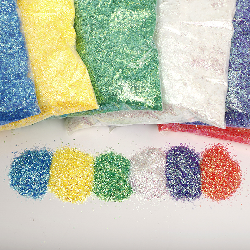 1kg pack of iridescent glitter powder, 1/24 size, seven-color dazzling glitter powder, DIY gold powder, cross-border nail art, handmade bag, PET.