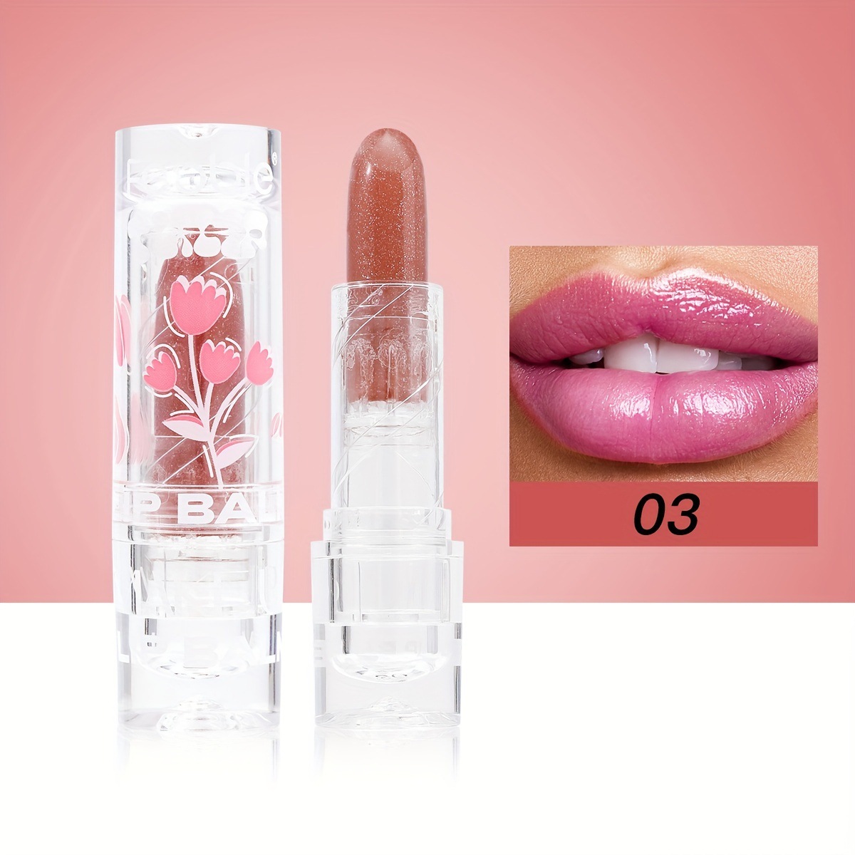USHAS Bálsamo labial de punto transfronterizo europeo y americano, hidratante e hidratante, lápiz labial impermeable que cambia de color de larga duración FBC020