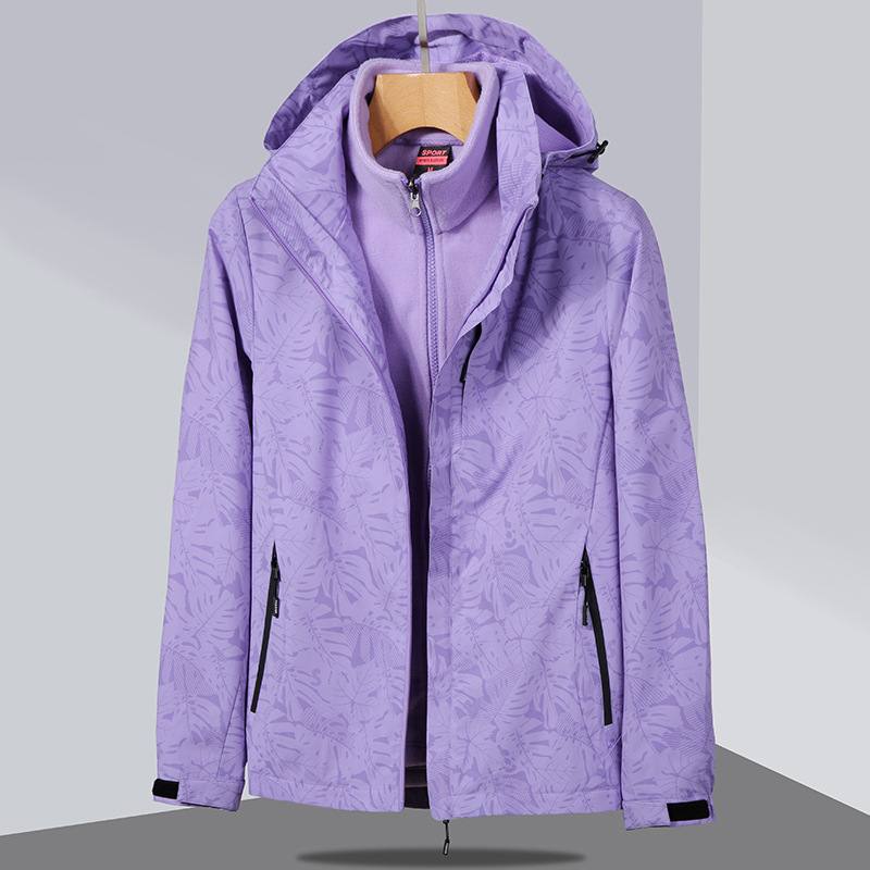 Invierno pareja 3 - en - 1 desmontable de terciopelo surfsuit suelto engrosado terciopelo al aire libre montaña dos piezas conjunto