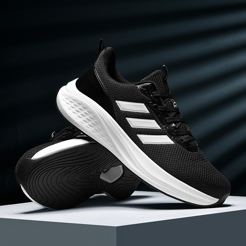 2026 pareja de malla transpirable zapatos de carrera casuales Putian tres barras placa de carbono al aire libre zapatillas deportivas ligeras resistentes al desgaste hombre