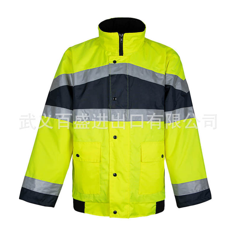 Export winter cold-proof jacket Oxford cloth waterproof reflective clothing road construction high visibility reflective work clothes