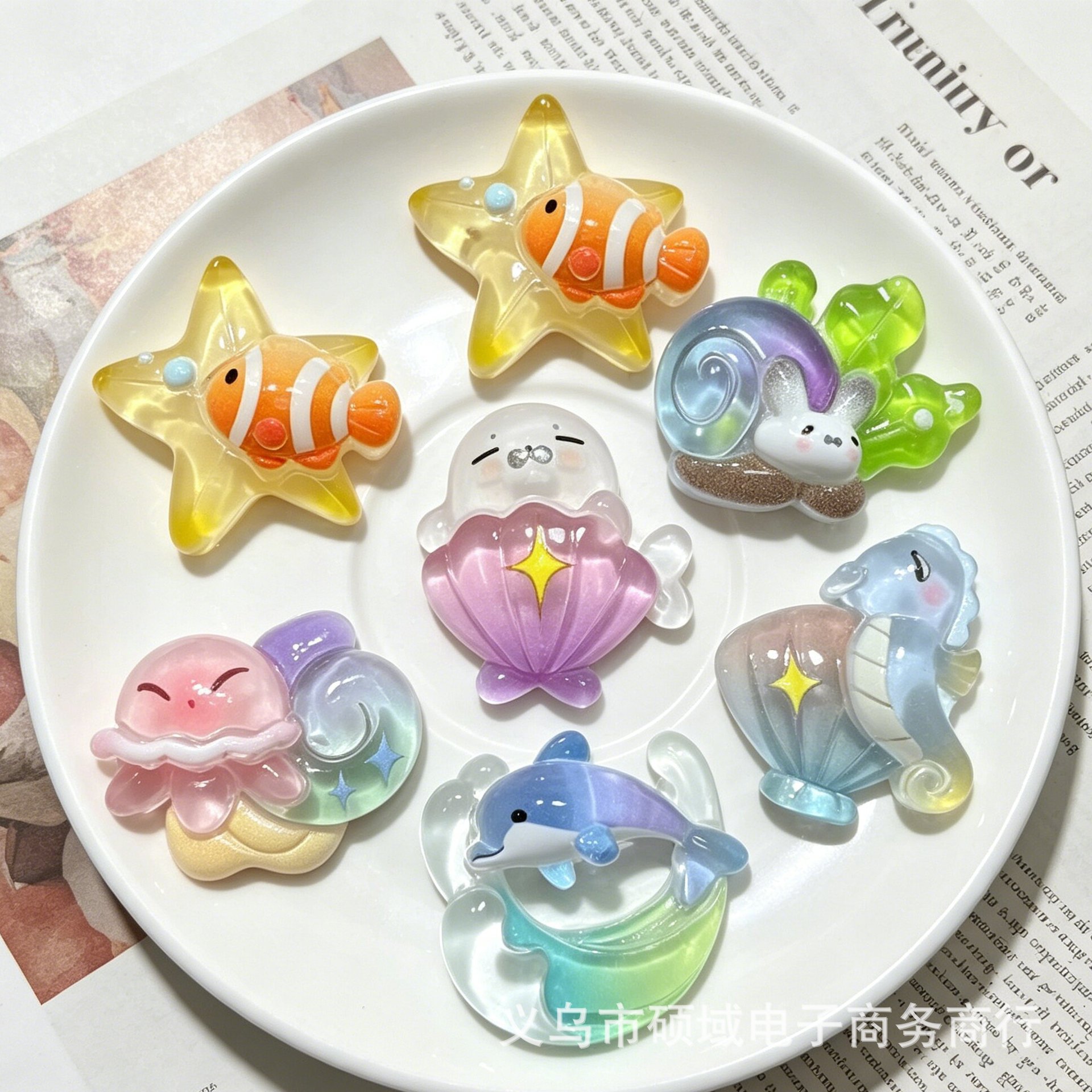 Cartoon transparent marine cream phone case