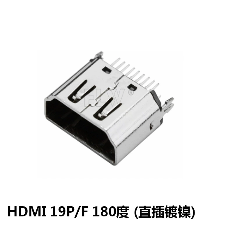 HDMI разъем на материнскую плату с левой колонной медной оболочкой, золотым покрытием, 180 градусов сварной кабель линии HDMI