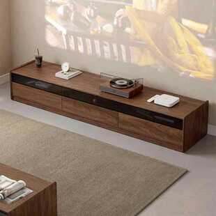 Nordic Black Walnut TV Cabinet Modern Simple Living Room Solid Wood Video Cabinet Floor Cabinet Audio-visual Cabinet Storage Storage Cabinet