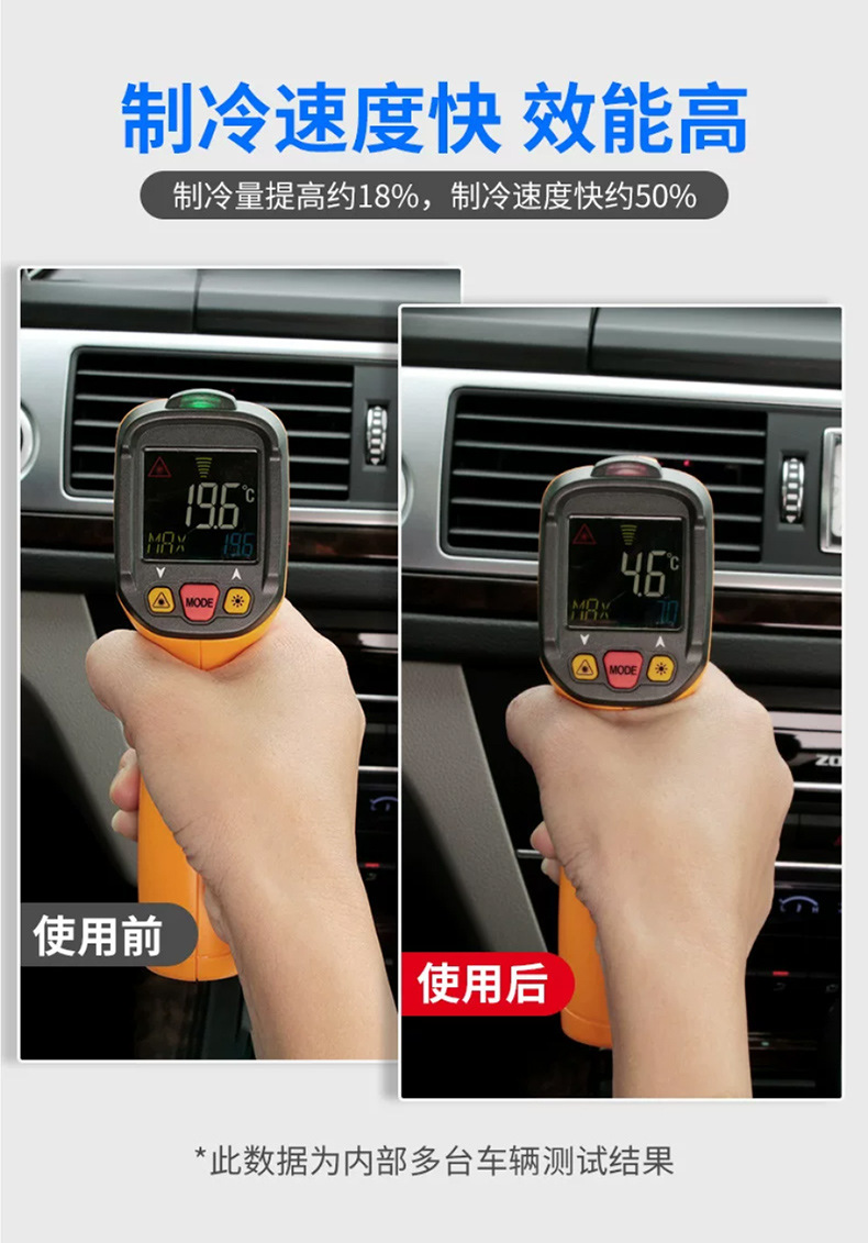 Car air conditioning ice point recovery agent, rapid cooling refrigerant, summer car interior cooling tool, refrigerant freezing liquid