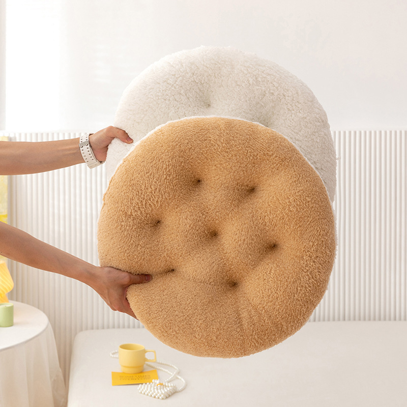 Thickened Winter Lamb Velvet Cushion Round Chair Cushion Office Computer Chair Cushion Student Cushion Teacher Stool