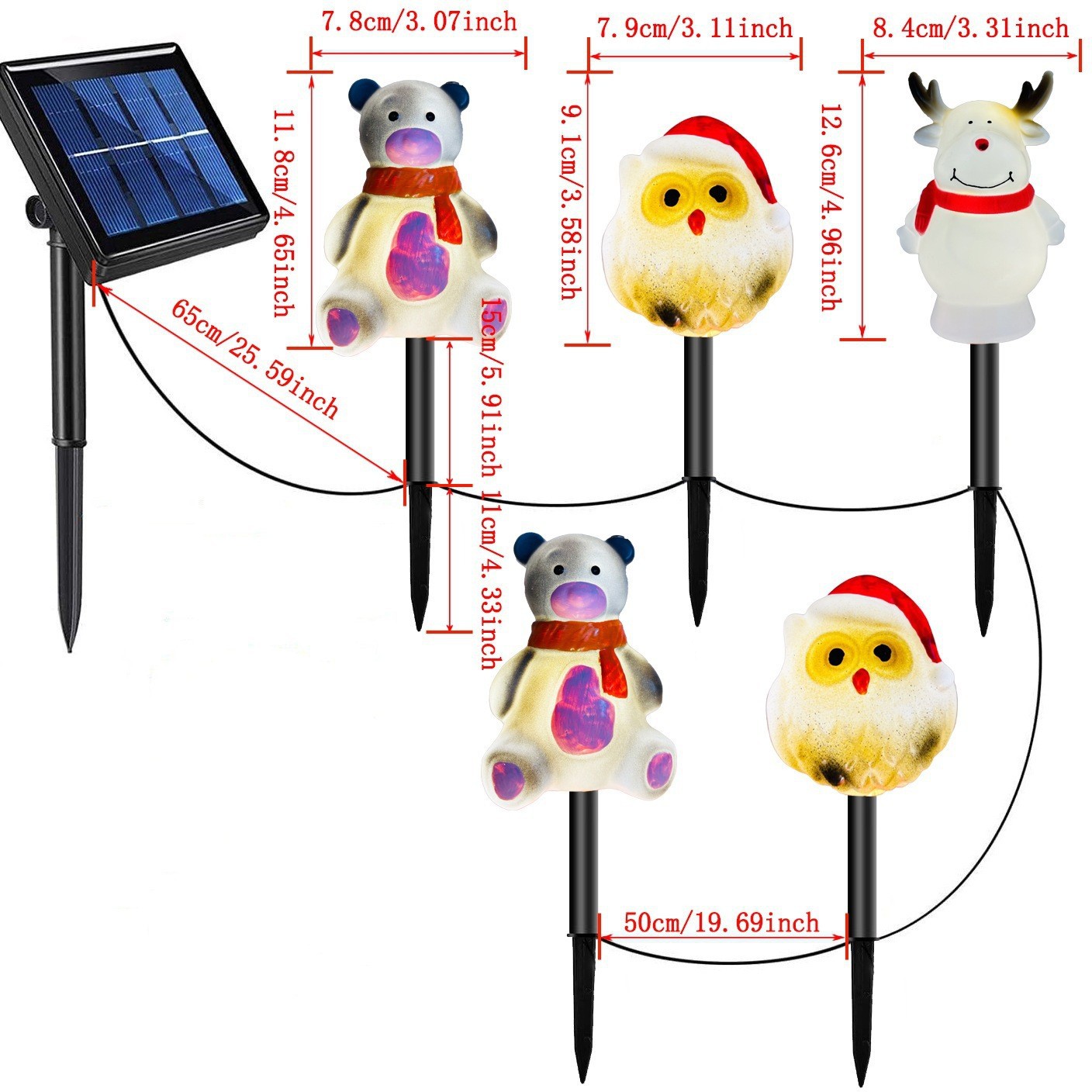 Santa Claus transfronterizo iluminación de césped al aire libre luz de jardín LED de Navidad luz solar luz de césped image 39