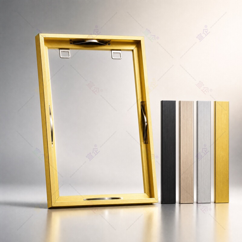 Aluminum Alloy Gold Photo Frame, Empty Silver Picture Frame, Certificate Frame, Business License Display Frame, Poster Advertising Frame, Wall Hanging Mirror Frame