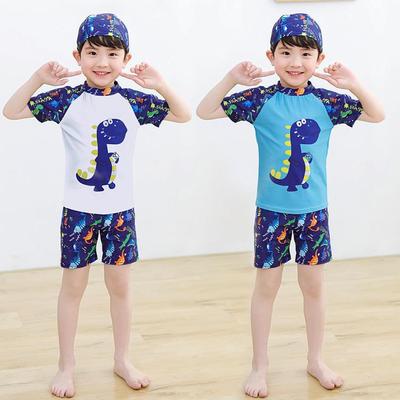 children Swimsuit Boy swimming trunks suit Surf clothing boy Fission Swimming suit Hanbo Swimwear bathing cap