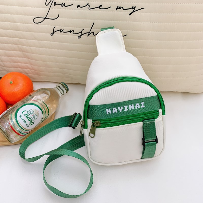 Bolso de pecho para niños y niñas de color de contraste de moda coreana, deportes de ocio, letras de estilo occidental, bolso de mensajero para niños, nuevo bolso para niños