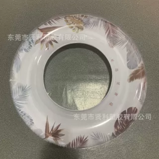 厂家定制PVC充气游泳圈夏季派对泳池加厚透明印花充气泳圈