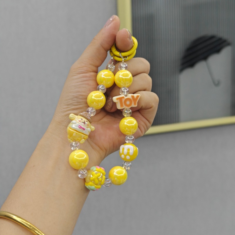 Nuevo alfabeto muñeca cuentas cadena de teléfono móvil transmisión en vivo el mismo tipo de cadena de colgante llavero de automóvil bolsos accesorios accesorios mayoristas