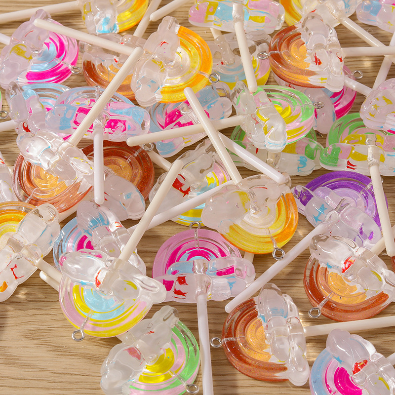 10 PCS/Package Resin Lollipop Pendant display picture 4