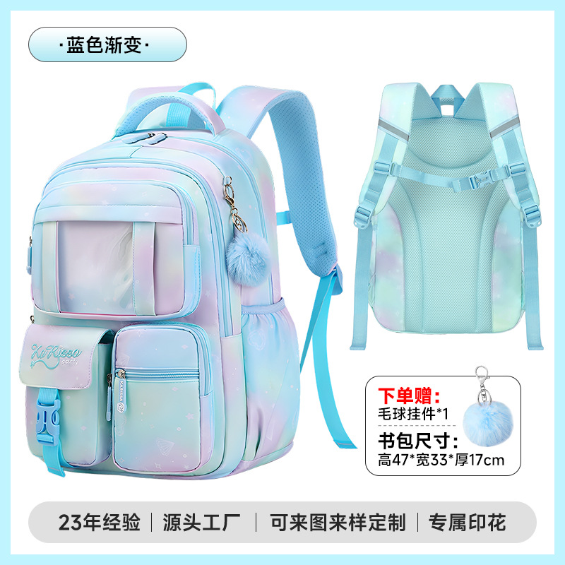 Nueva princesa rosa mochila escolar para niños mochila de niñas mochila de estudiantes de secundaria de gran capacidad