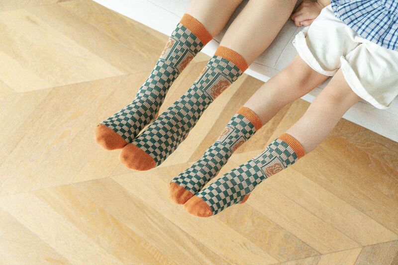 Trendy children's socks double needle double-way combed cotton 0 to 12 years old children's big children's mid-calf socks parent-child socks dream of becoming You