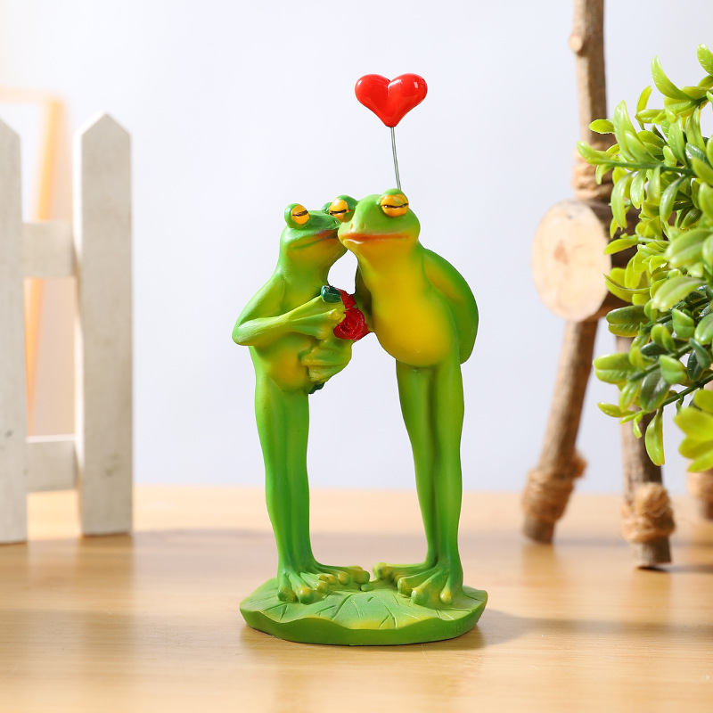  New Funny Micro-expression Frog Ornaments Home Window Resin Crafts Decoration Funny Creative Gift