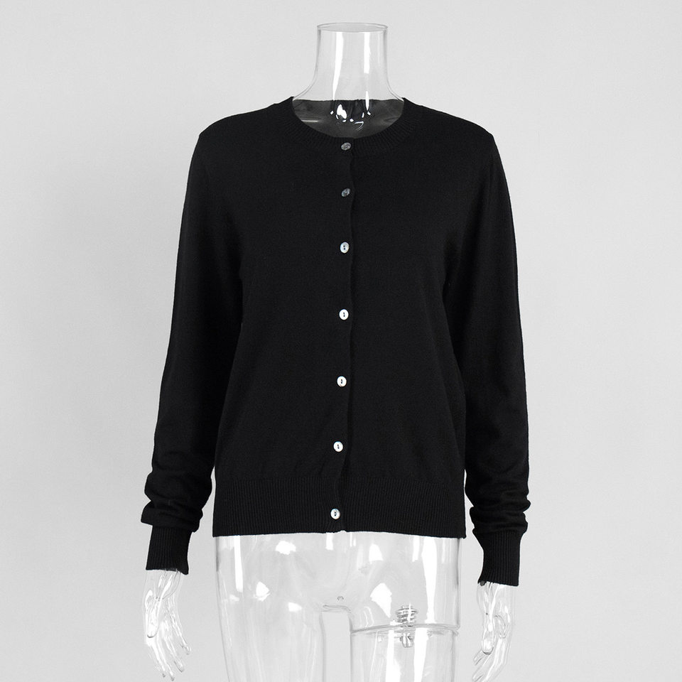 Bộ áo len dệt kim nữ cổ cao không tay kèm áo cardigan dáng suông — Áo vest màu nâu, Áo vest màu xám đậm, áo vest màu vàng, áo vest màu xanh chi tiết 17