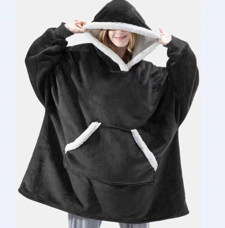頭をかぶってベルベットのパジャマをつかむ保温テレビ毛布屋外防寒パジャマカップル服のベルベット保温服|undefined