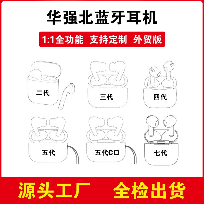 Suitable for Mobile Phones, Apple Wireless Bluetooth Earphones, Anc Noise Reduction, Tws Second, Third, Fourth, and Fifth Generations, Long Battery Life, Cross-Border Wholesale