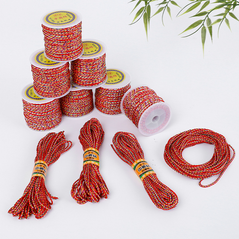 Red de Internet Dragon Boat Festival Ramo de hilo de cinco colores Correas Cuerda tejida a mano Paquete de material de bricolaje Ramo Bolsa de cinta Correas de flores