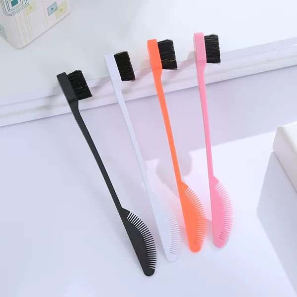 Multifunctional Fan-Shaped Double-Headed Eyebrow Brush, Hairline Dyeing, Eyebrow Dyeing Comb, Broken Hair Modification, Cleaning and Beauty Tool, Edge Brush