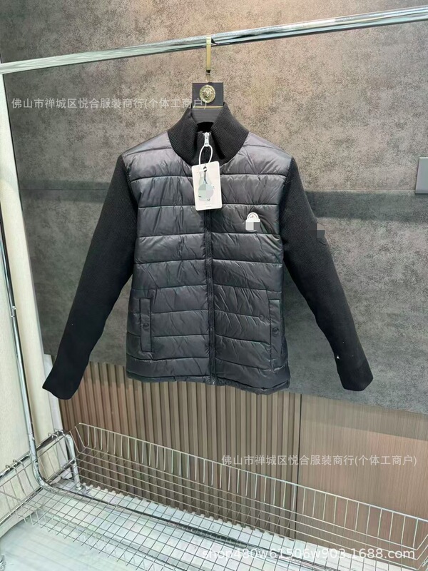 欧洲站外贸新款M家针织拼接羽绒服 现货立领休闲时尚男女同款外套|undefined