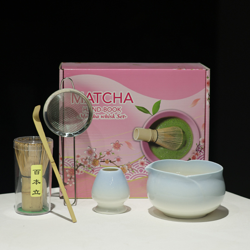 MATCHA跨境专供多款新品陶瓷5件套抹茶碗带嘴宋代点茶茶筅工具套|undefined