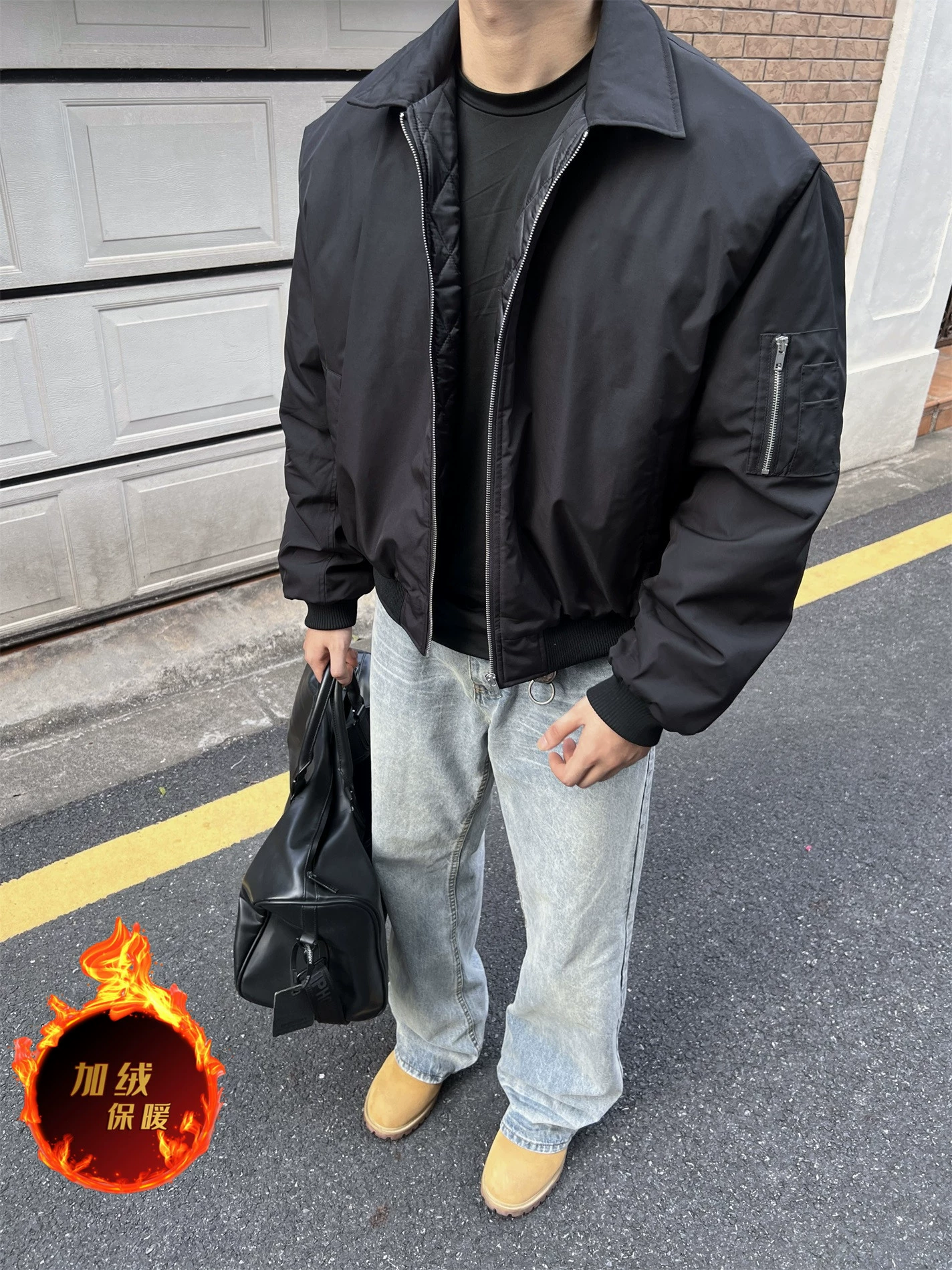 Куртка мужская (Carhartt) стиль MA-1 пилот, тонкий хлопок, осень–зима, чистый крой