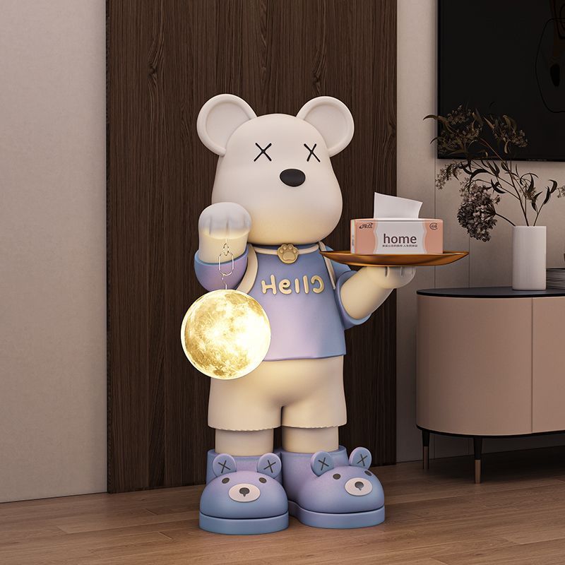 Light Luxury Violent Bear Large Ornaments Floor-Standing Home Living Room Tv Cabinet Next to the Sofa Large Ornaments Housewarming Gift