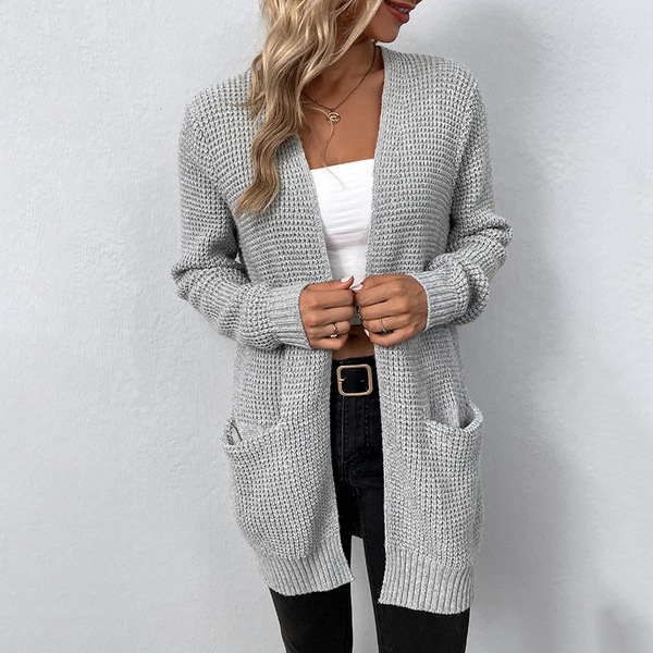 demi-season knitted solid color sweater