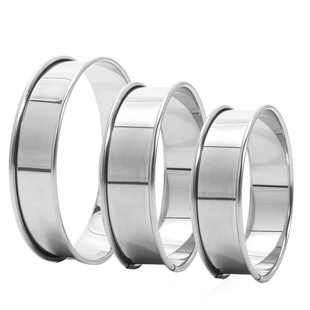430 Stainless Steel Round Double Rolled Edge Tower Ring Loading Ring Lemon Tart Muffin Ring Biscuit Impression Baking Tool