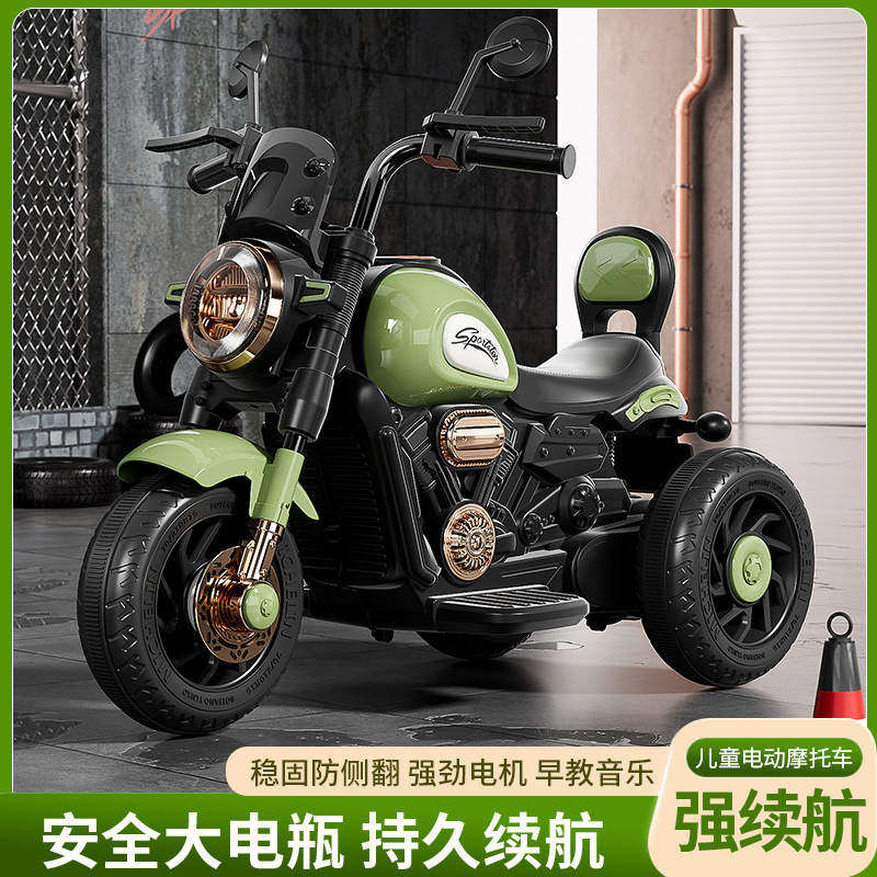 motocicleta eléctrica para niños triciclos para niños y niñas coche para niños se puede sentar en el coche de juguete de regalo de control remoto