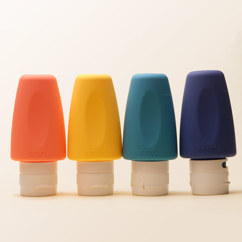 Traje de sub-botella de silicona de grado alimenticio suave botella de loción champú desinfectante de manos cosméticos de viaje sub-botella de vacío