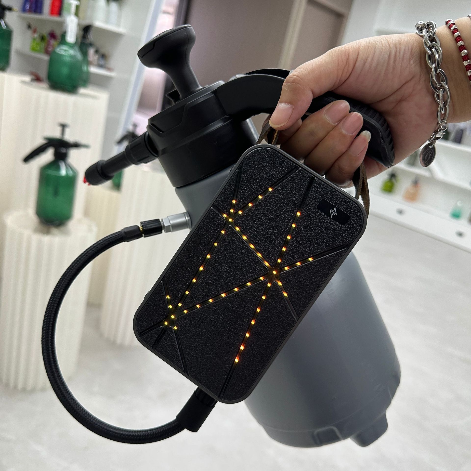 电动气嘴加压喷水壶高压持续喷雾瓶洗车大容量家用便携