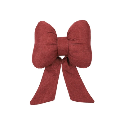 Bow Ribbon Car Headrest Neck Pillow Creative Cotton and Linen Breathable Comfortable Car Headrest Goddess Auto Supplies (Headrest) - fine-linen-bow-ribbon-headrest-red